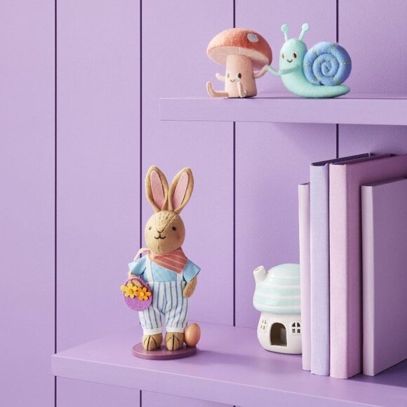 Target Spritz Easter 2024 Fabric Bunny Set Boy & Girl Figure with Mushroom & Flo - Picture 6 of 9